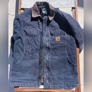 Vintage Carhartt Duck Coat Men's M Navy, Broken In Patina